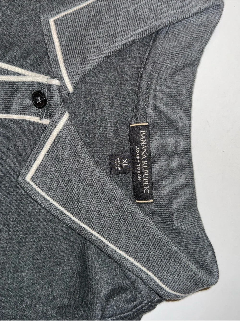 Banana Republic Luxury Touch Men’s Polo Shirt Gray XL